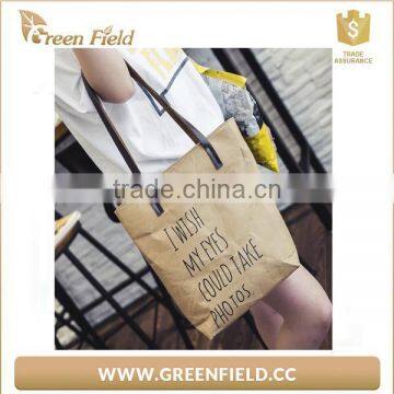 Lady shopping waterproof washable paper bags