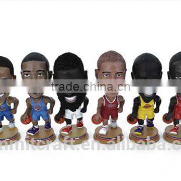 Resin basketball star action figure bobble head figurines