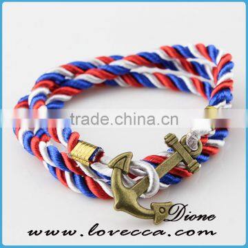 High end market bracelet woman popular pendant leather anchor bracelet