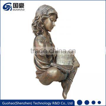Life Size Bronze Girl Reading Statue Sculpture Decoration photo-3