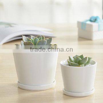 Indoor Mini Ceramic Decor White Plant Pot photo-4