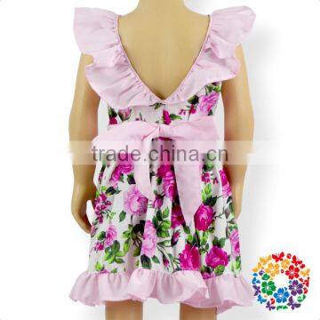 Fashion Summer Floral Baby Girls Flutter Sleeve Dress photo-5