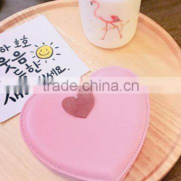 Sweet Heart Design Ladies Zipper Card Wallets Cute Coin Bag With Pink Pendant photo-3