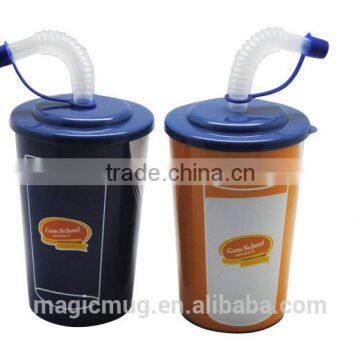 2017 Promotional Item PP Kids Plastic Cups With Straw for Trading photo-2