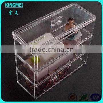 Mini Clear Acrylic Makeup Rectangle Storage Box With Lid photo-3