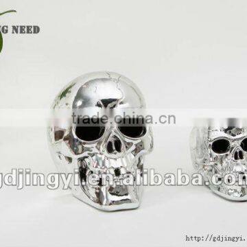 high quality new promotional LED lighted metal skull Halloween decorations