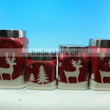 Tea,Sugar or Coffee canister for christmas