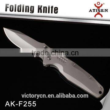 Hot Sale Outdoor Knives Stainless Steel Handle Folding Knife , 440+Titanium Coated photo-3
