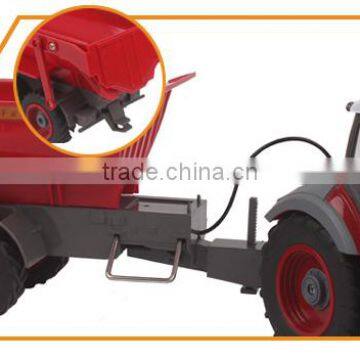 China Wholesale Sale Plastic Farm Trailer Wheels Trucks Set Battery Radio Remote Control Toy Tractor for Children photo-4