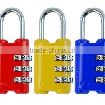 brass combination padlock -- 3 figure