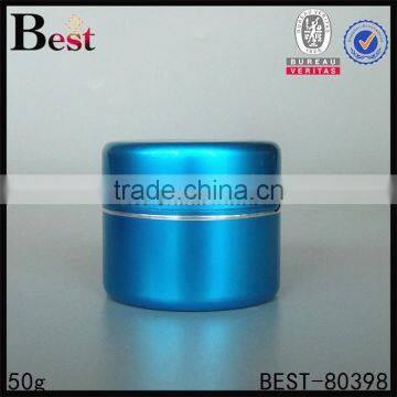 50g Size Double Wall Glass Jar Blue With Blue Cap