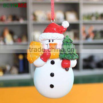 4 inch resin hanging Christmas snowman for christmas decoration