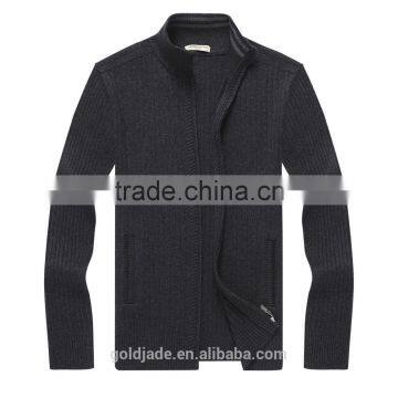 Casual Men's Winter Wool Knitted Zip Cardigan Men Plain Knit Cardigan Sweater photo-2