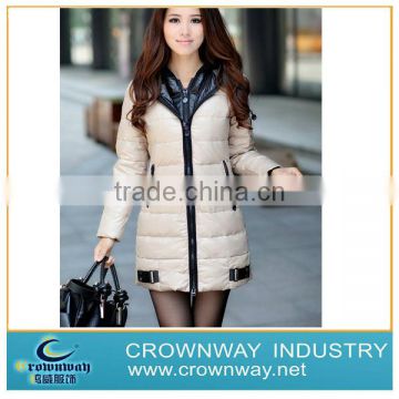 Womens Warm Slim Fit Hooded Long Down Jacket Zipper Outerwear