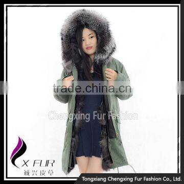 CX-G-P-04 2016 Women's Fashion Clothes Fox Fur Lined Winter Parka With Fur Hood photo-2