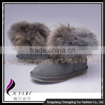 CX-A-34 Wholesale Women Fashion Fox Fur Slap on Real Fur Trim For Shoes photo-4