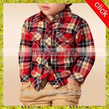 Wholesale children clothing long sleeve shirt,plaid shirt designd for boys