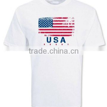 Customized Country T Shirt White 100% Cotton Mens Short Sleeve T Shirt Various Flag Printed T-Shirt Wholesale