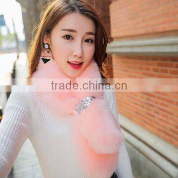 Cheap Price 2017 New Year New Model Girl Fur Scarf Faux Wool 95*12cm Fashional Style Young Ladies Shawl photo-4