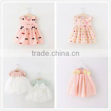 wholesale lovely Princess girl dress spring autumn latest bowknot designs 2016 baby dress new