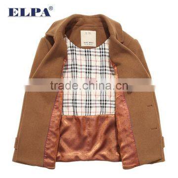 ELPA Tan Wool Long Slim Fit Winter Overcoat With Removable Cap for Boy photo-4