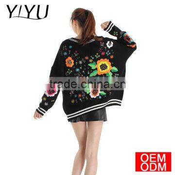 Floral Embroidery Cardigan Kimono 2017 Autumn Women Plus size cardigan sweater