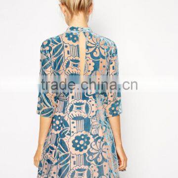 Skater Dress in Premium Velvet Burn Out photo-2