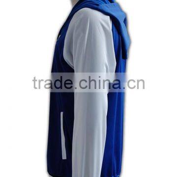 China Manufacture High Quality Fashion Blue Baseball Hooded Sweatshirts photo-3