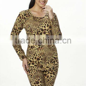 2013 latest fashion women thermal underwear with leopard printing