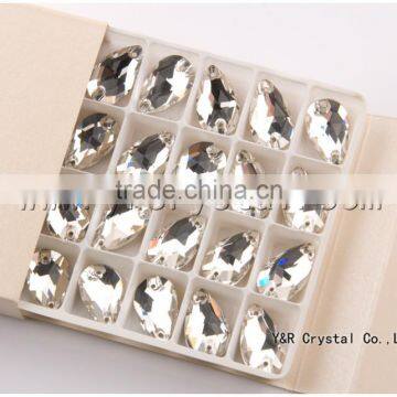White Clear Crystal Beads Sew on Beads for Wedding Dress photo-3