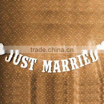 Just Married Wedding Banner Wedding Sign Photo Prop Wedding Party Decoration photo-2