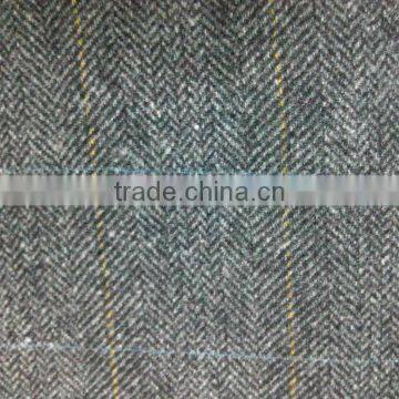 High quality woven woolen tweed fabric, scottish style herringbone twill fabric