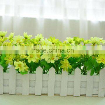 Lovely Decorative Artificial Silk Restaurant Table Daisy Flower With Fence Set photo-5