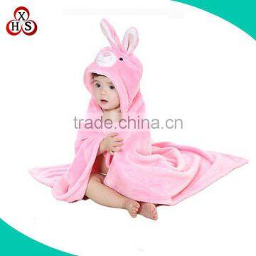 Wholesale Soft Flannel Blanket Baby Bath Towel With Hooded Bear Ears