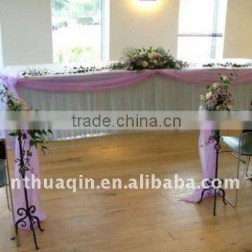 Polyester table skirting and tabel skirts and hotel table linen