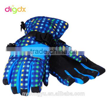 checked thermal cylcing skiing gloves/delg unisex blue water proof skiing training cylcing gloves/ hiking cycling mitten