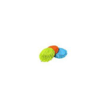 Round Chenille Wash Sponge Pad with Slot Mesh and Band