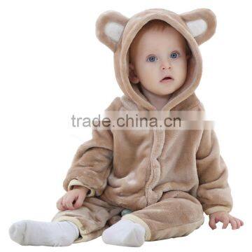 Wholesale smart bear styling Flannel comfortable baby romper