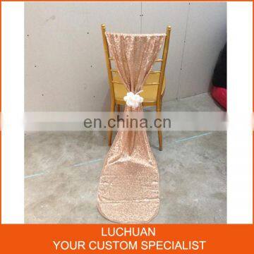 Custom Made Color Or Size Luxury Sequin Chair Cover Chair Sashes photo-4