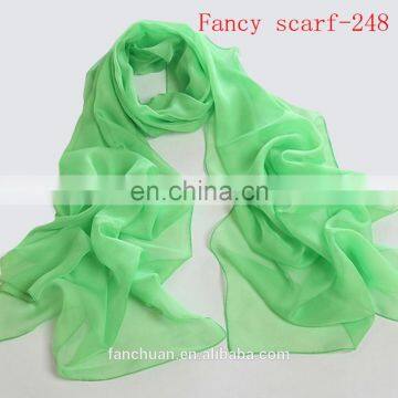 Chiffon Plain Muslim Yellow Scarf