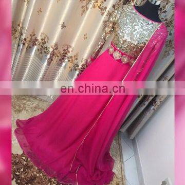 Asian Hot pink Sequin party wear designer gown 2016-2017