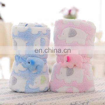 Professional customized good quality funny plush blanket baby toys with elephant design