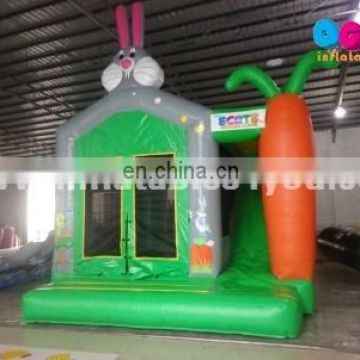 Rabbit theme inflatable combo with basketball hoop for kids