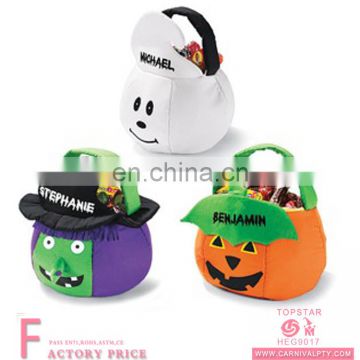 Custom Halloween mas gift promotional pumpkin folding candy shopping bag