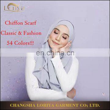 Wholesale fashion muslim women plain chiffon hijab hot selling malaysia scarf