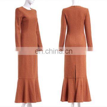 T-D627 China Elegant Women Winter Long Maxi Mermaid Cashmere Dress photo-3