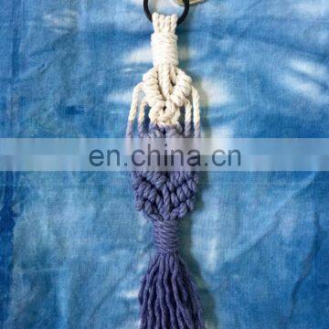 Macrame Keychain Clove Hitch Knot handmade cotton macrame keychain