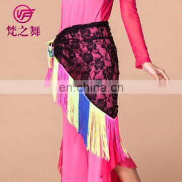 Y-2049 American hot sale colorful tassel belly dance lace scarf