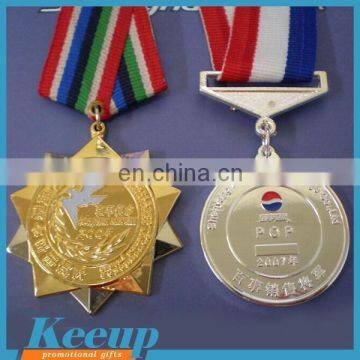 Custom Cheap Military Medal with Short Ribbon Drape