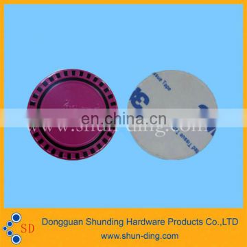 Adhesive round aluminum embossed labels